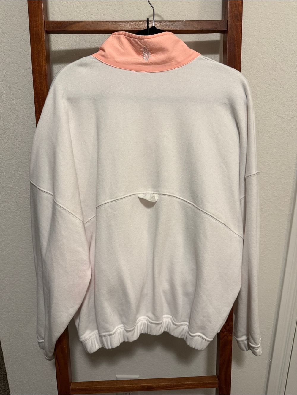 Free People Movement World Tour Pullover Sweatshirt in White/Peach Combo XL NWT - Picture 4 of 7